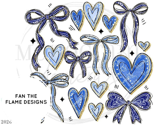 Blue Heart Bow Collage Short/Long/Sweatshirt
