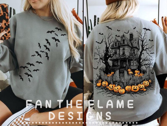 Spooky House with bats Tee/Sweatshirt