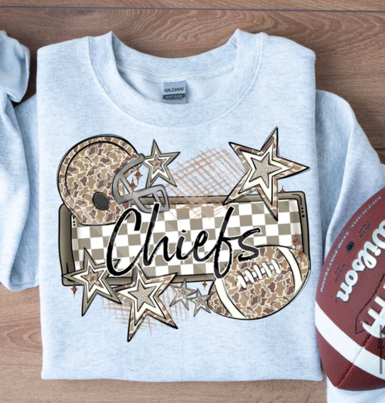 Mascots LEOPARD football frame and stars Tee/Sweatshirt