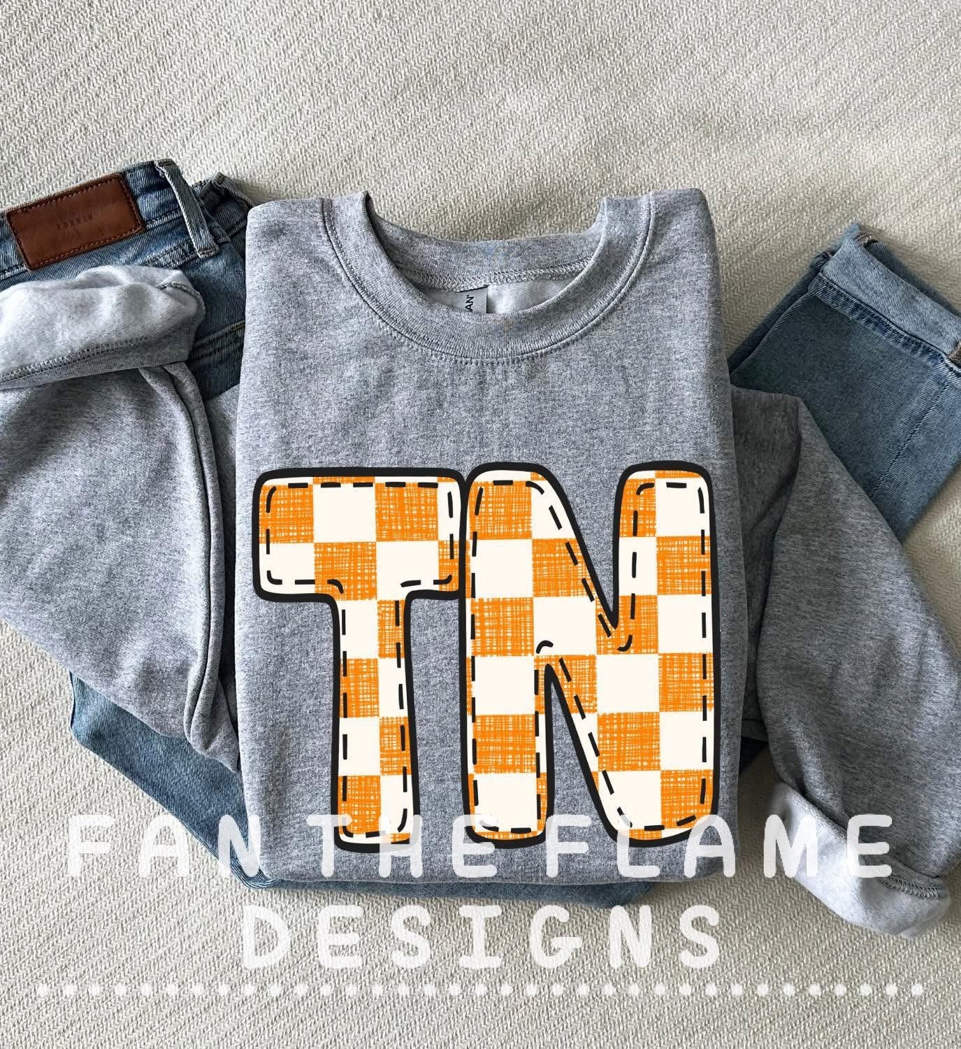 Team Bubble Stitch Distressed Checkered tee/tank