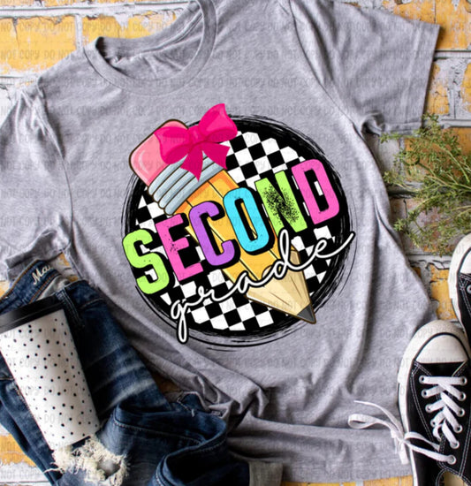 Second grade retro circle Tee/Sweatshirt