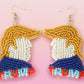 Beaded Trump Dangle Earrings