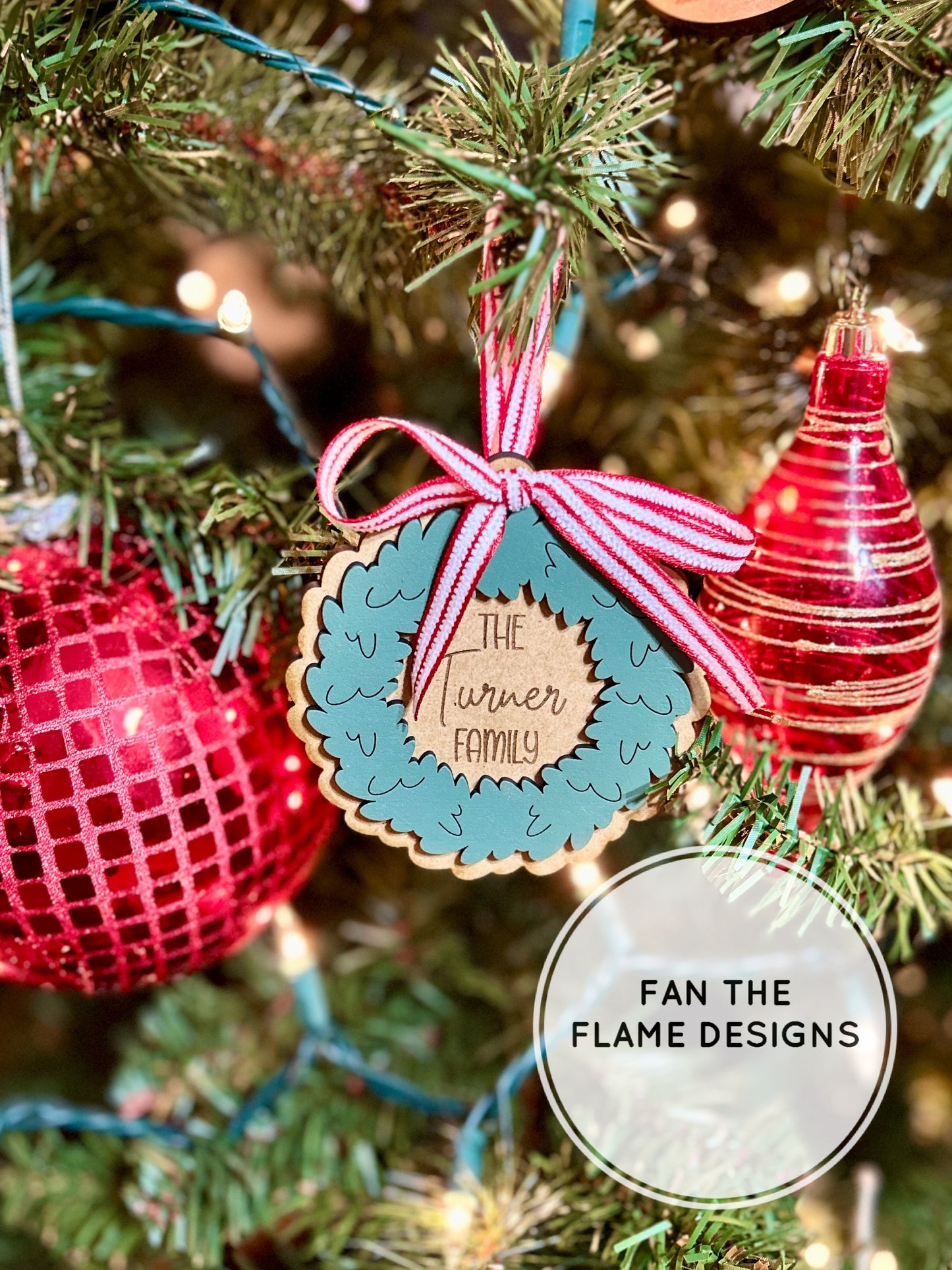 Personalized Family Wreath Ornament