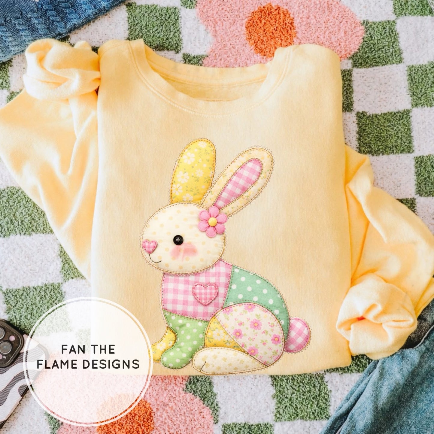 Quilted Style Spring Tone Patchwork Short/Long/Sweatshirt
