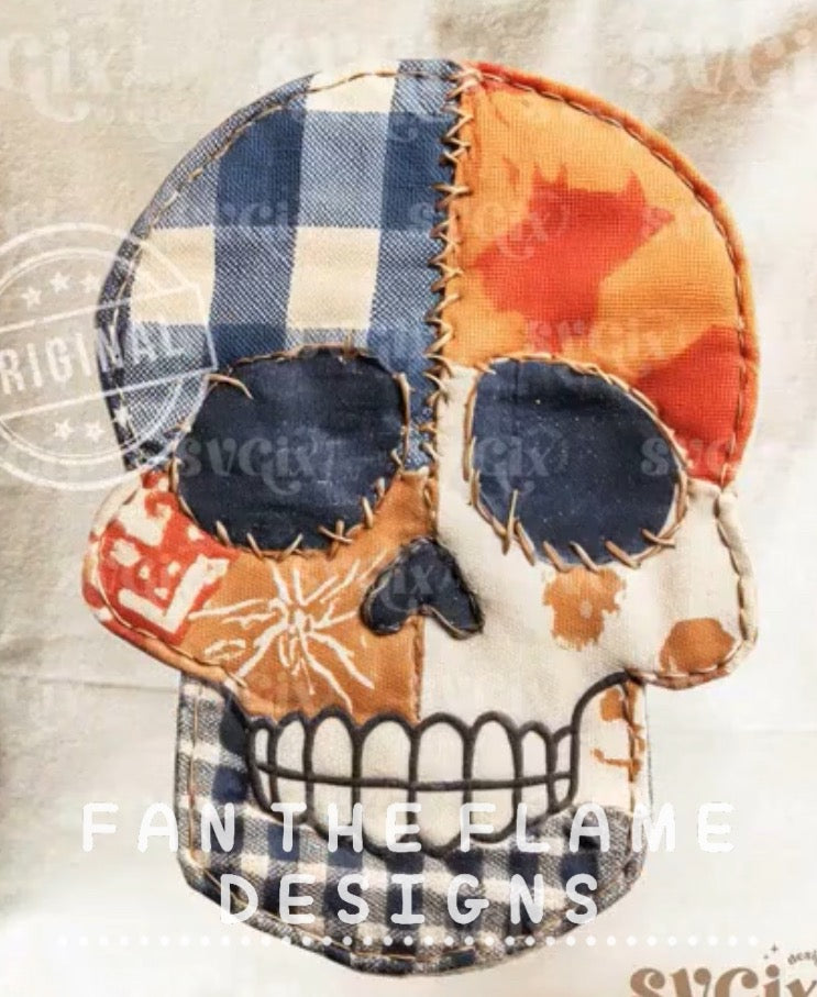 Patchwork Skull Tee/Sweatshirt