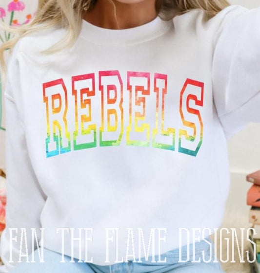 Colorful Varsity Mascot tee/sweatshirt