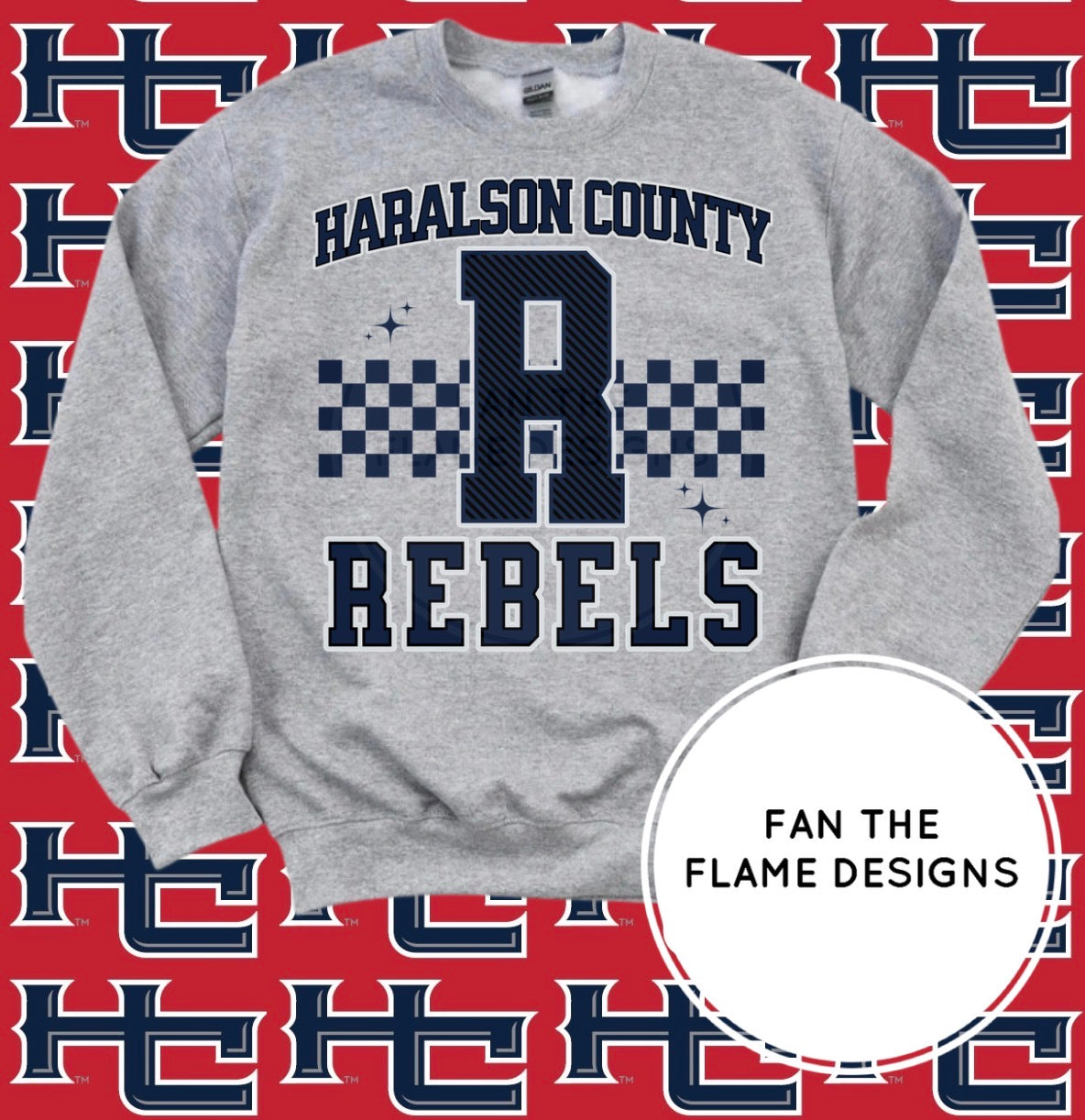 Haralson County Rebels Checkered Exclusive Short/Long/Sweatshirt