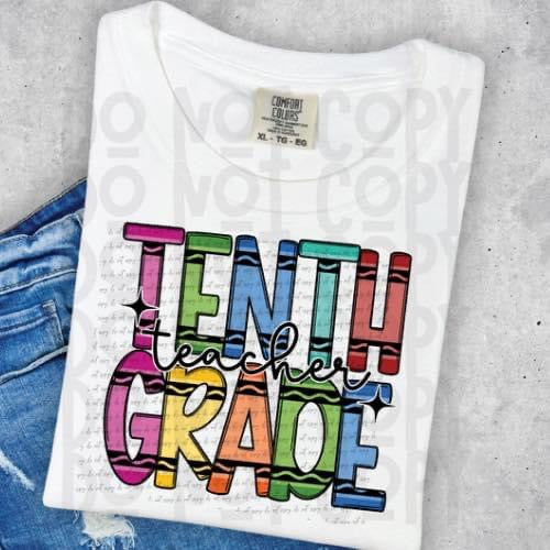 All Grade Level Teacher crayon tee/sweatshirt