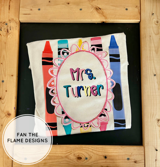 Custom Crayon Nameplate Frame