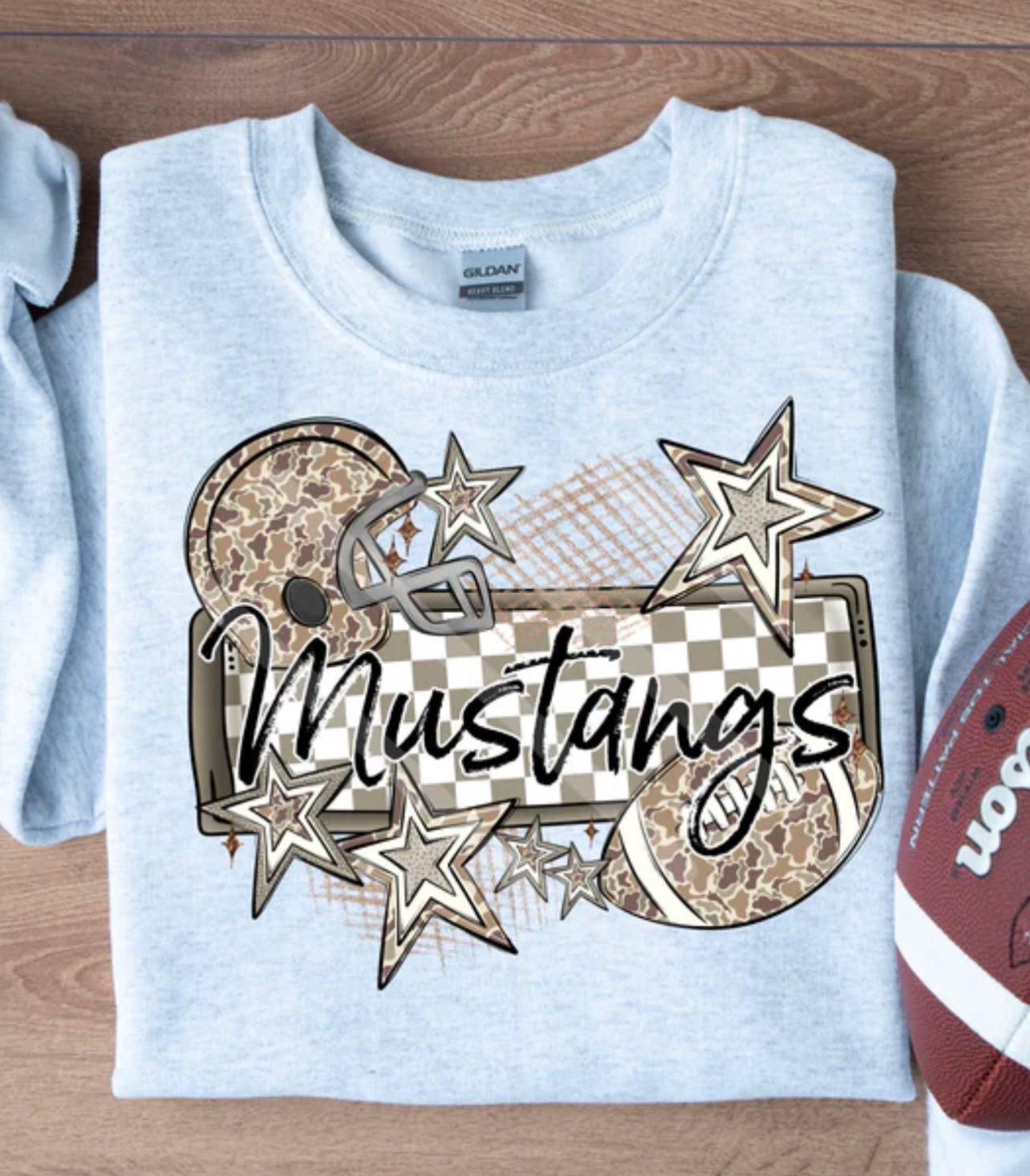 Mascots LEOPARD football frame and stars Tee/Sweatshirt
