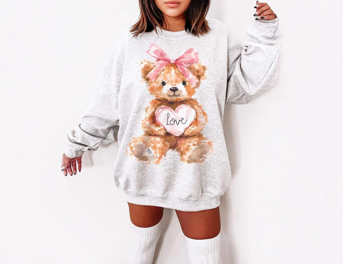 Watercolor Valentine Teddy Short/Long/Sweatshirt