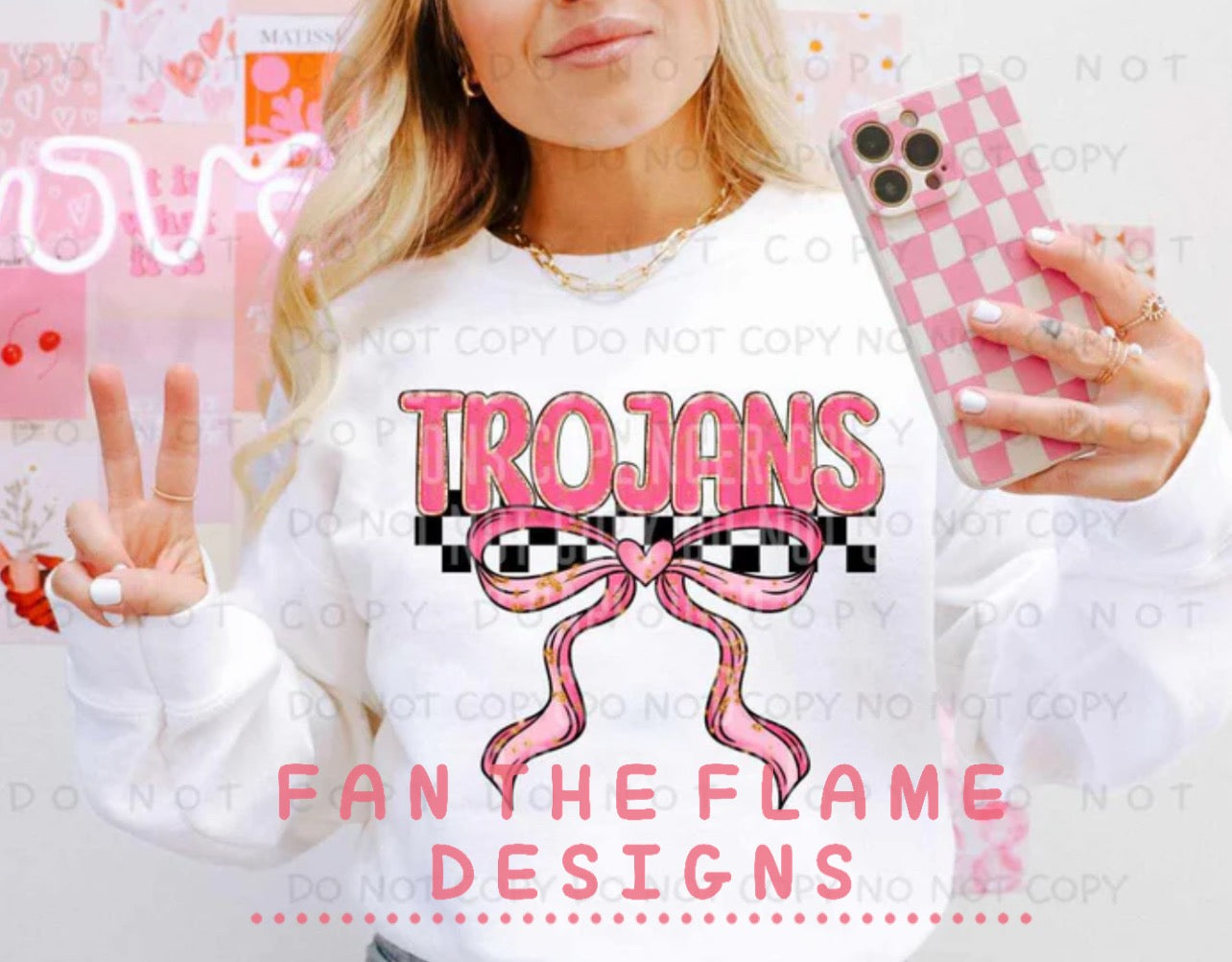 Team pink and gold with bow tee/sweatshirt