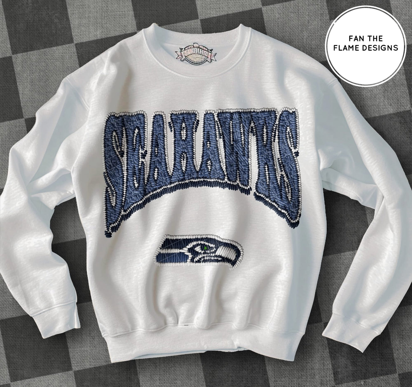 Faux Patch Football Team tee/sweatshirt