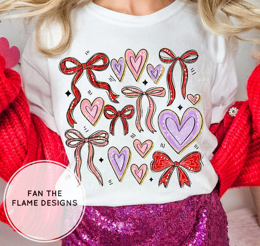 Valentine’s Heart Bow Collage Short/Long/Sweatshirt
