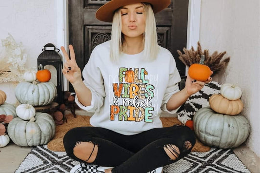 Fall Vibes & Rebel Pride tee/sweatshirt