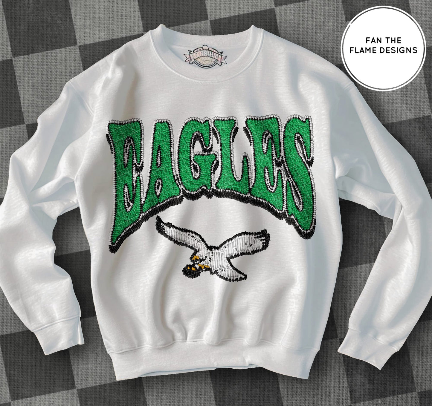 Faux Patch Football Team tee/sweatshirt