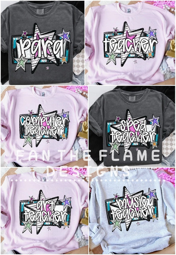 Teacher Stars tee/sweatshirt