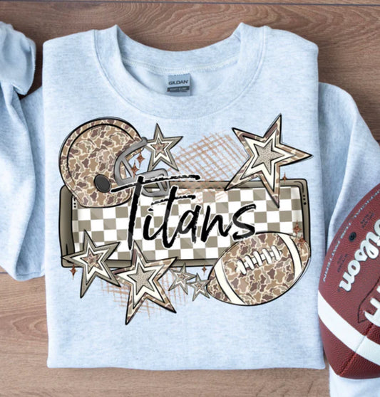 Mascots LEOPARD football frame and stars Tee/Sweatshirt
