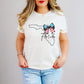 Patriotic Outline States with bow Tee