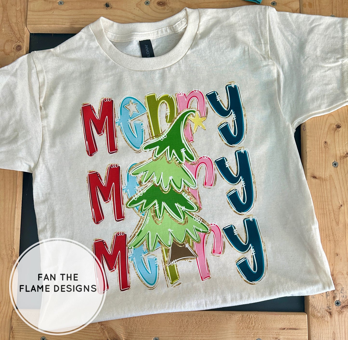 Merry Stacked Christmas Tree Short/Long/Sweatshirt