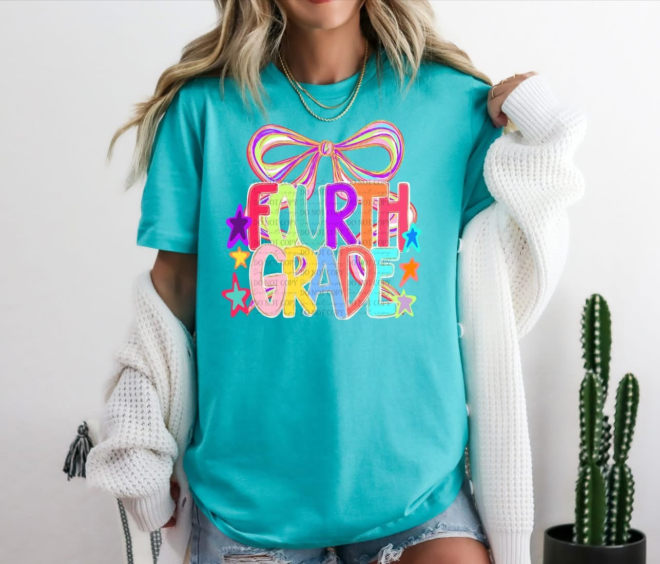 Grade Levels colorful with bow tee/tank