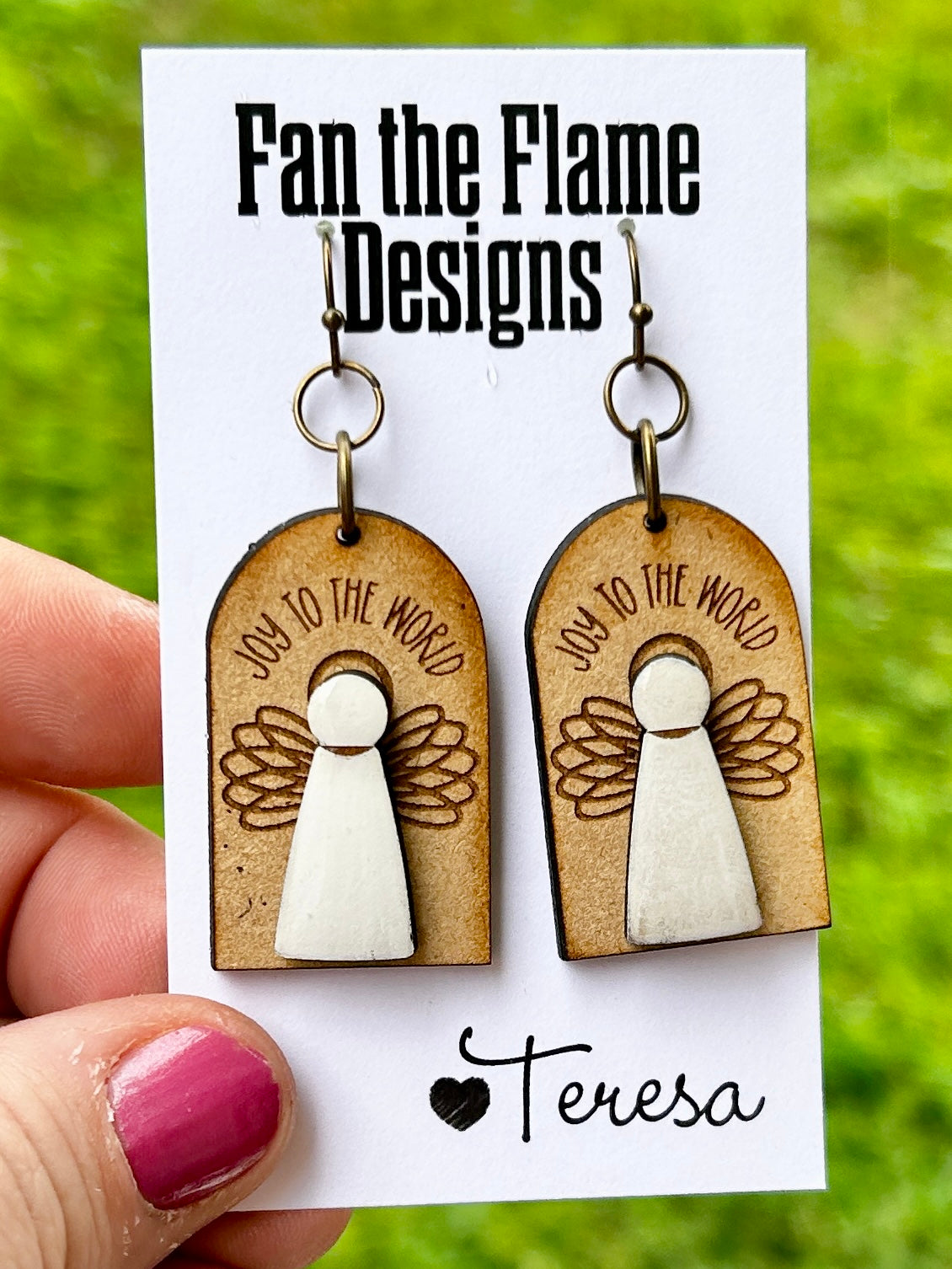Joy to the World Angel Dangle Earrings