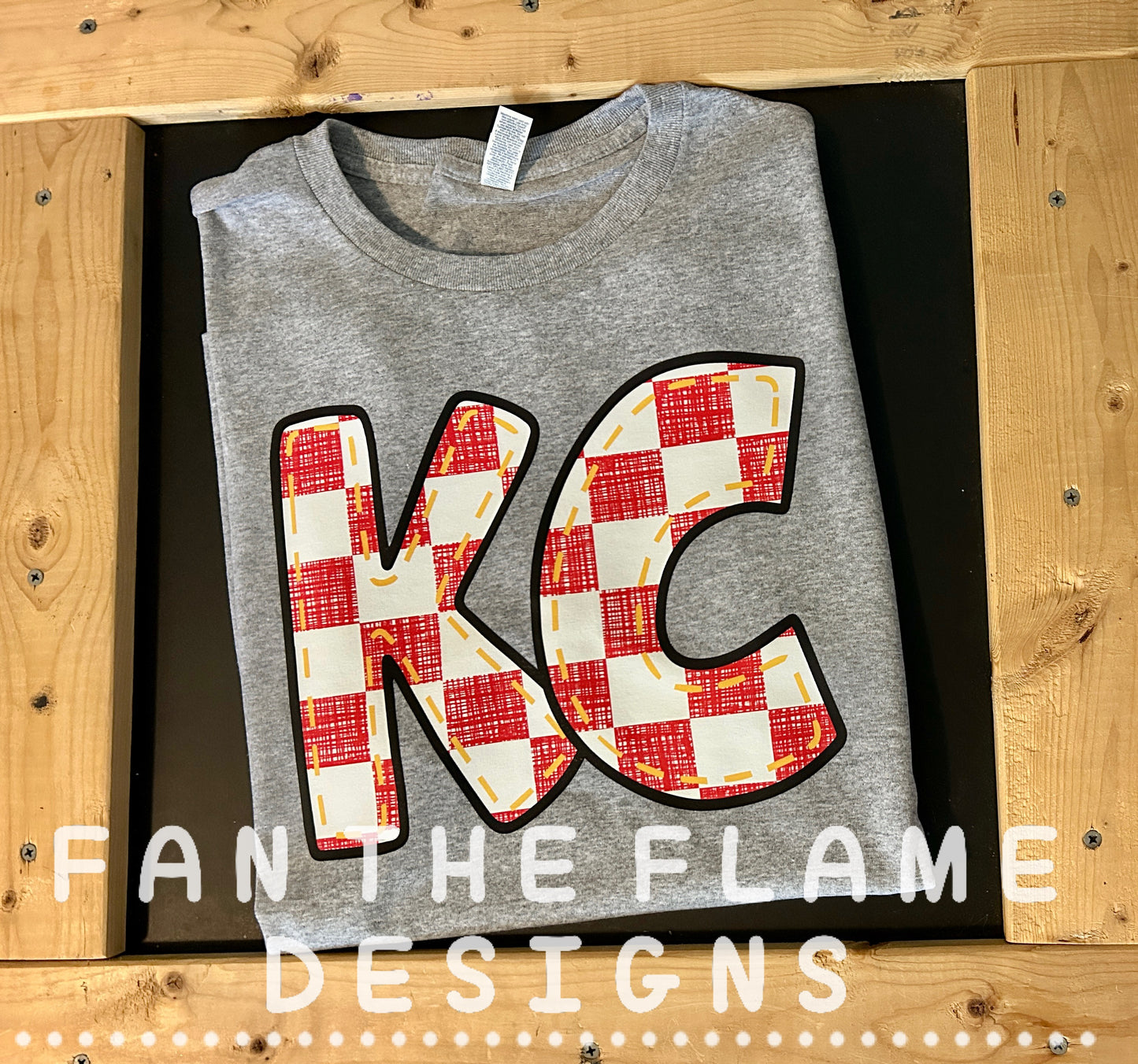 Team Bubble Stitch Distressed Checkered tee/tank