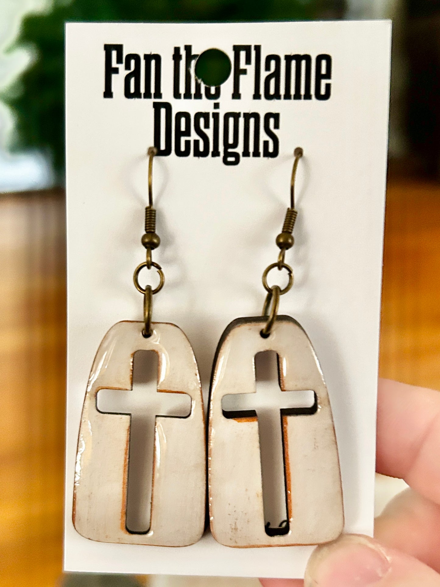Handmade Cross Dangle Earrings