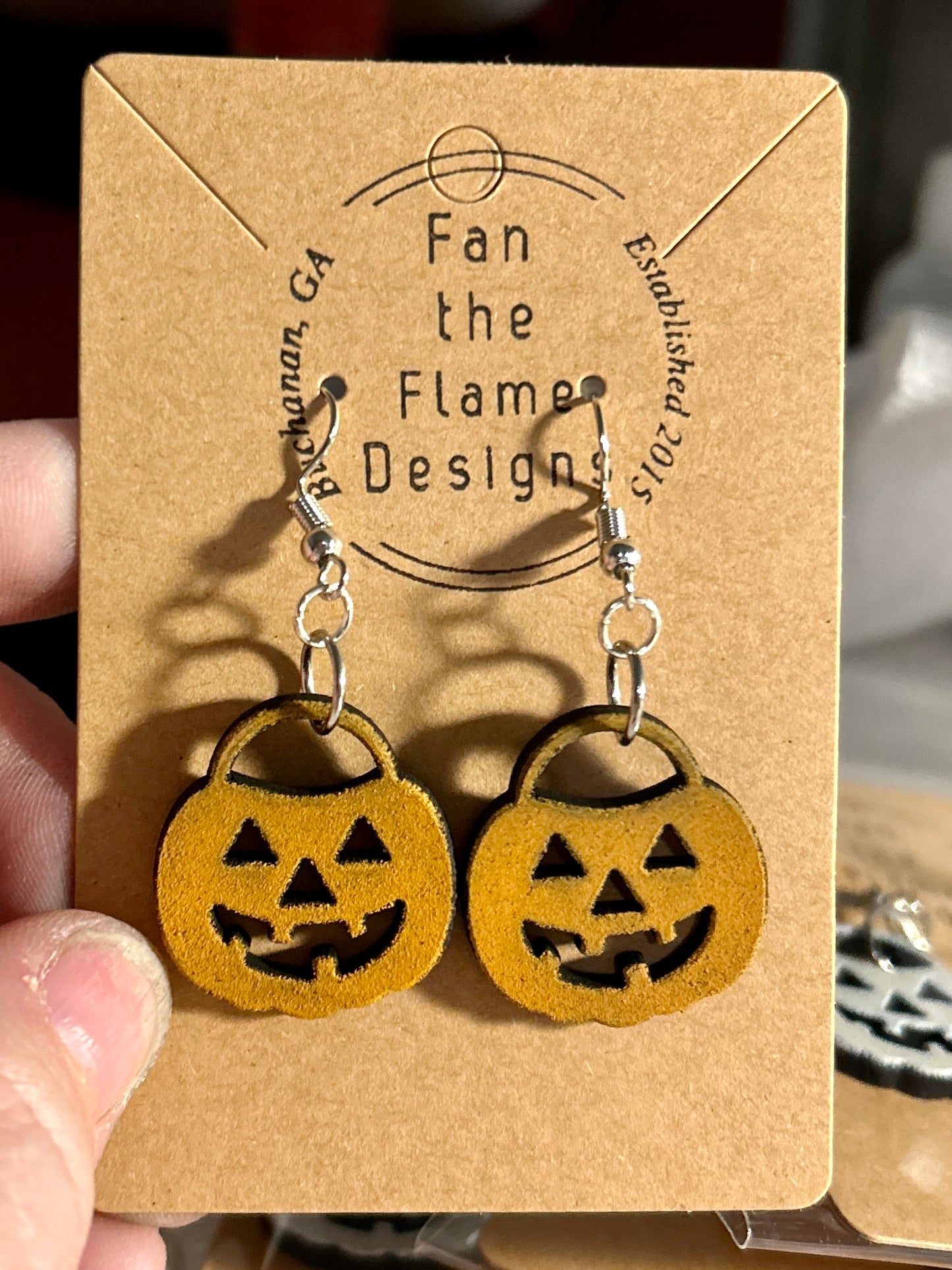 Jack-o’-lantern Handmade Dangle Earrings