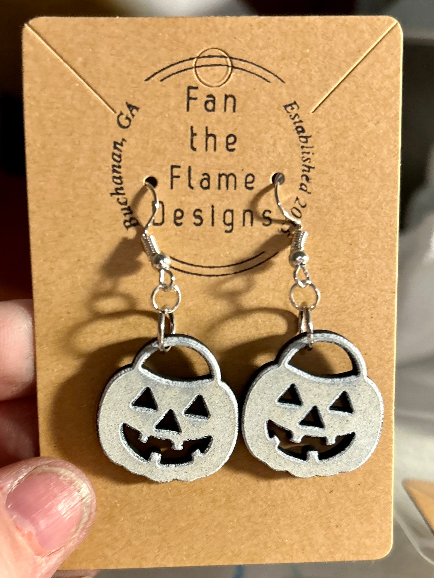 Jack-o’-lantern Handmade Dangle Earrings