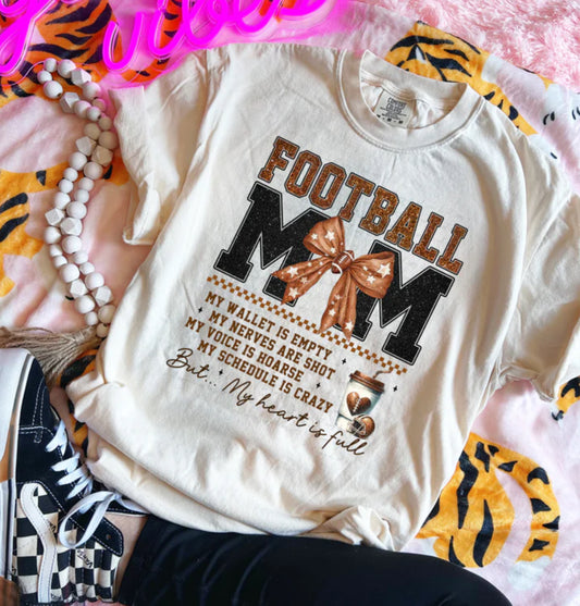 Football Mom My Wallet is Empty Faux Glitter Tee/Sweatshirt