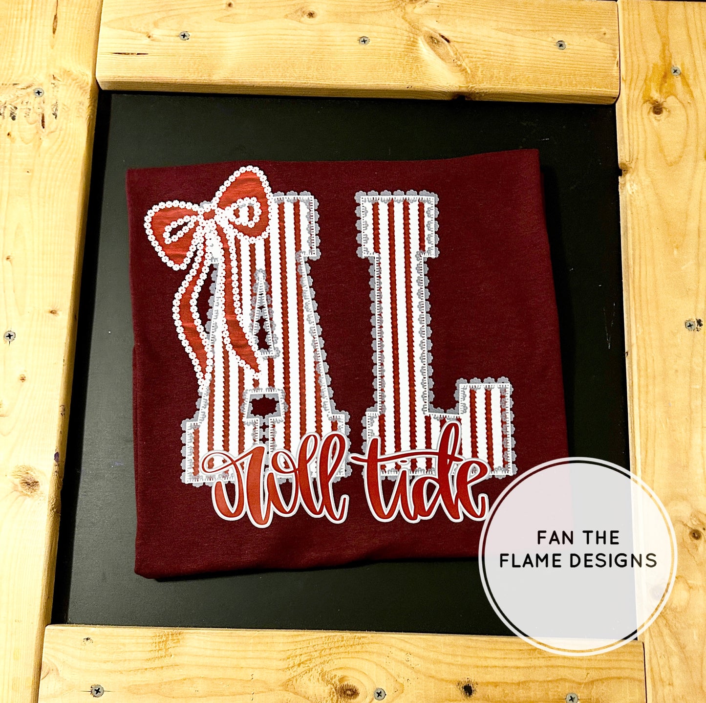 Alabama Pinstripe with bow Short/Long/Sweatshirt