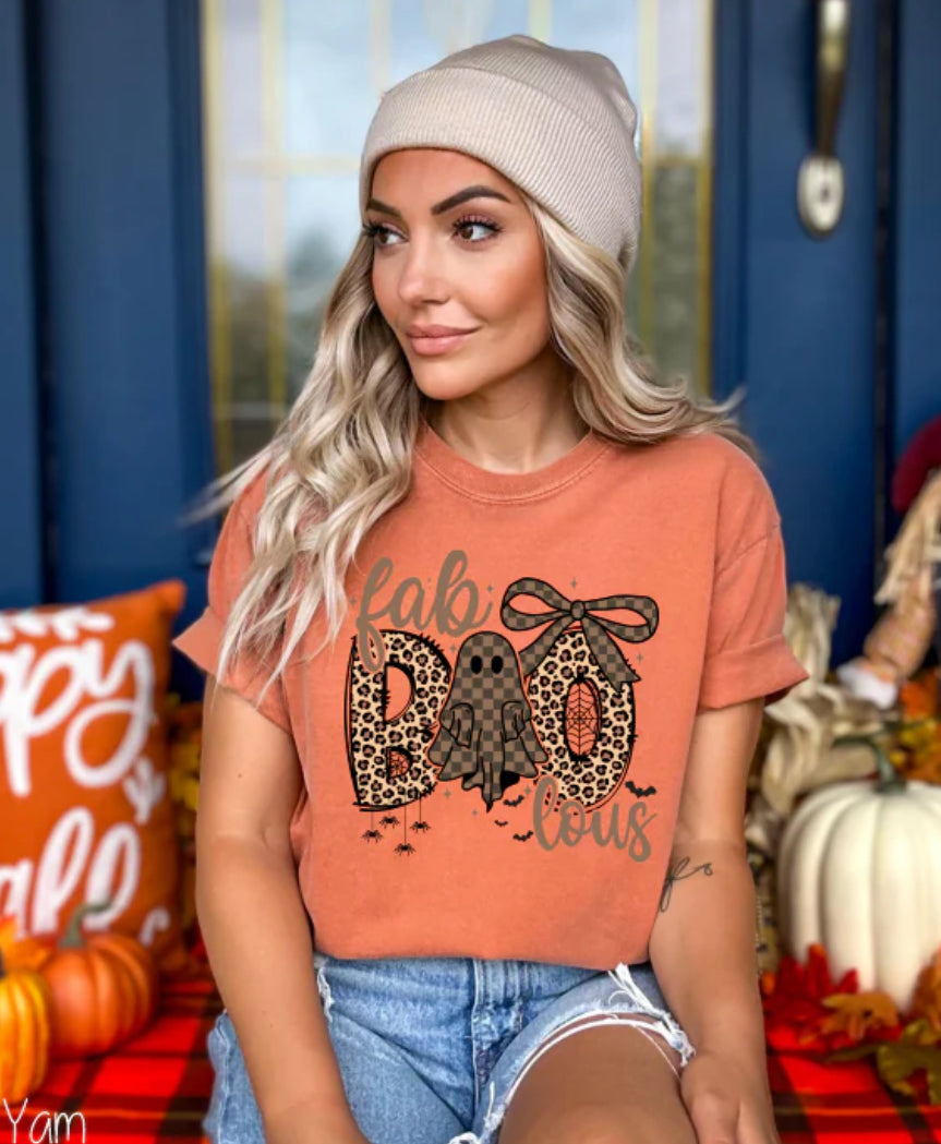 Fab Boo Lous Leopard Checkered tee/sweatshirt