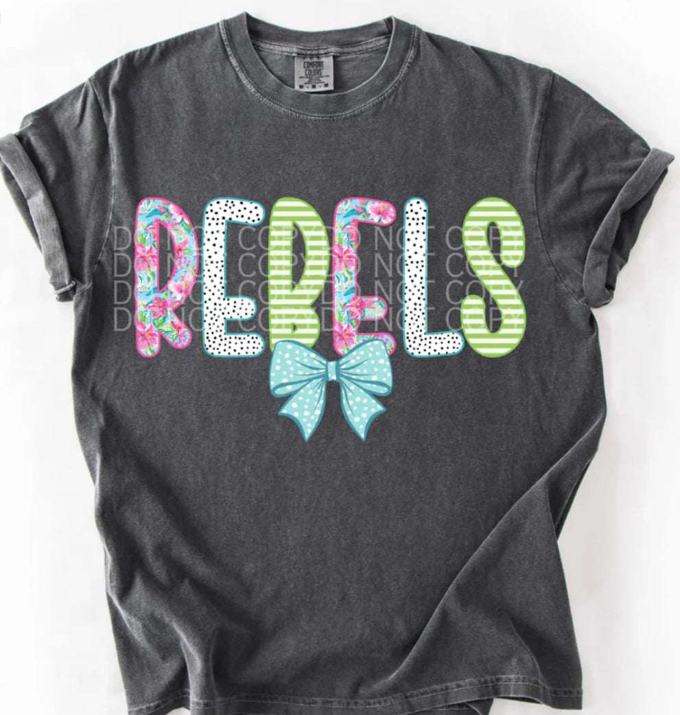 Rebels blue bow tee/sweatshirt