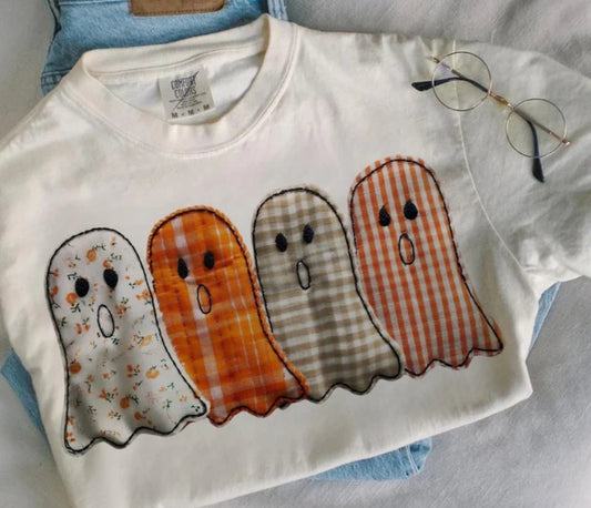 Ghost patchwork 4 (floral, checkered, striped) Tee/Sweatshirt