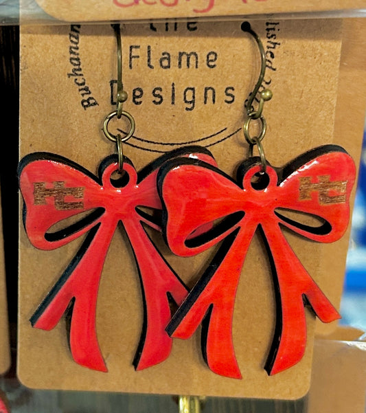 HC Bow Handmade Dangle Earrings