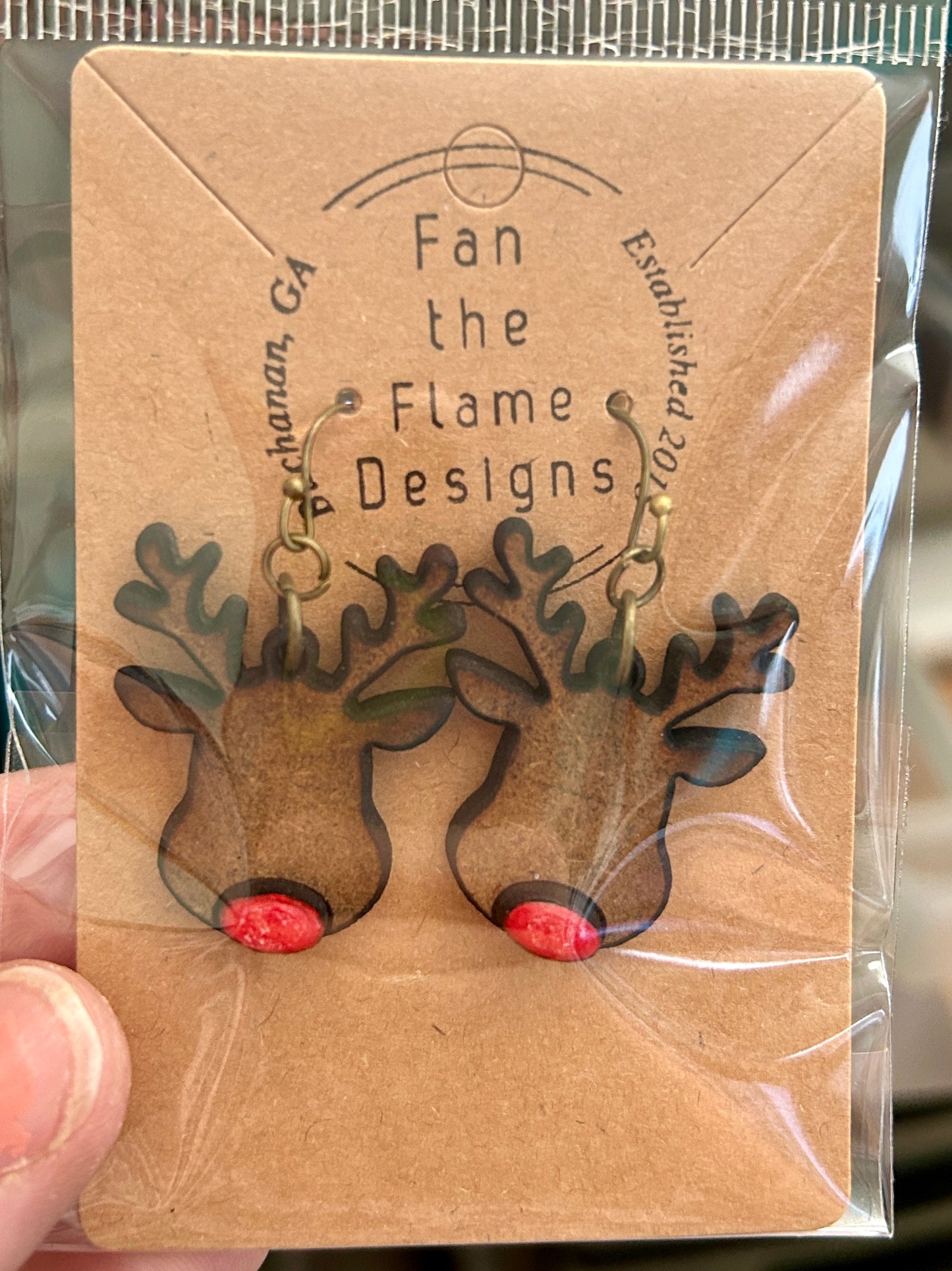 Rudolph Handmade Dangle Earrings