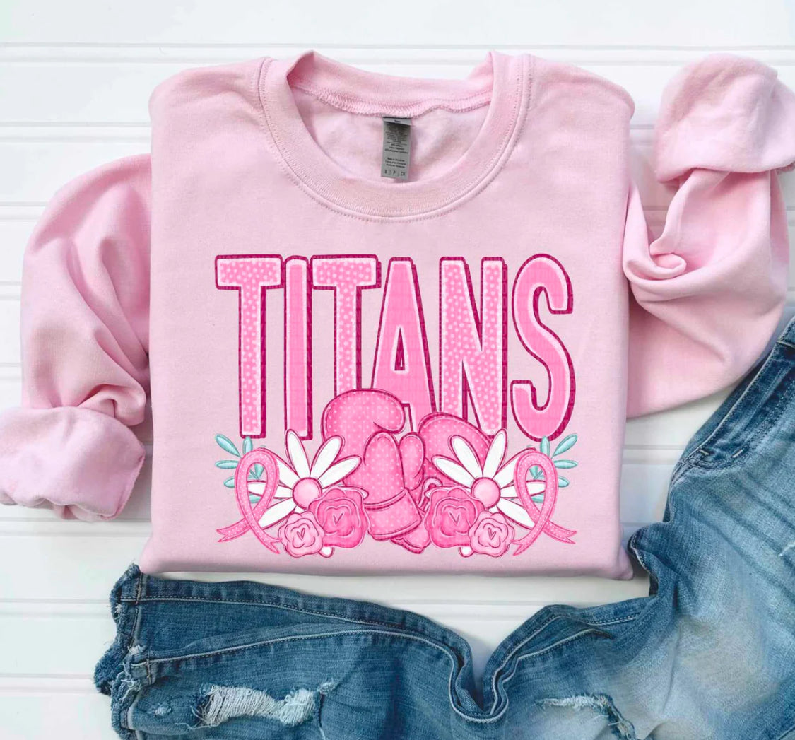 Titans pink mascots tee/sweatshirt