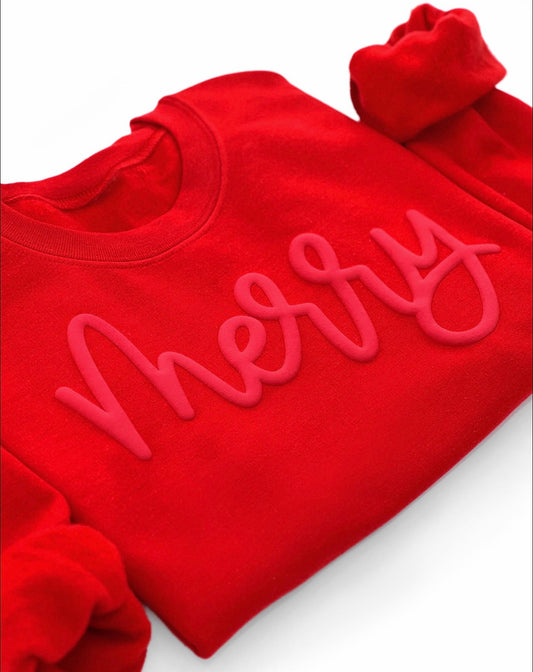 Merry (red puff) Short/Long/Sweatshirt