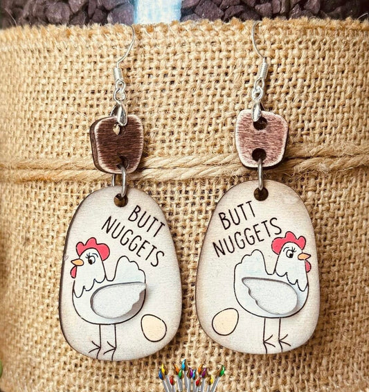 Butt Nugget Handmade Dangle Earring