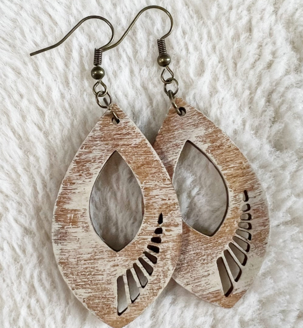 Rustic Teardrop Dangle Earrings