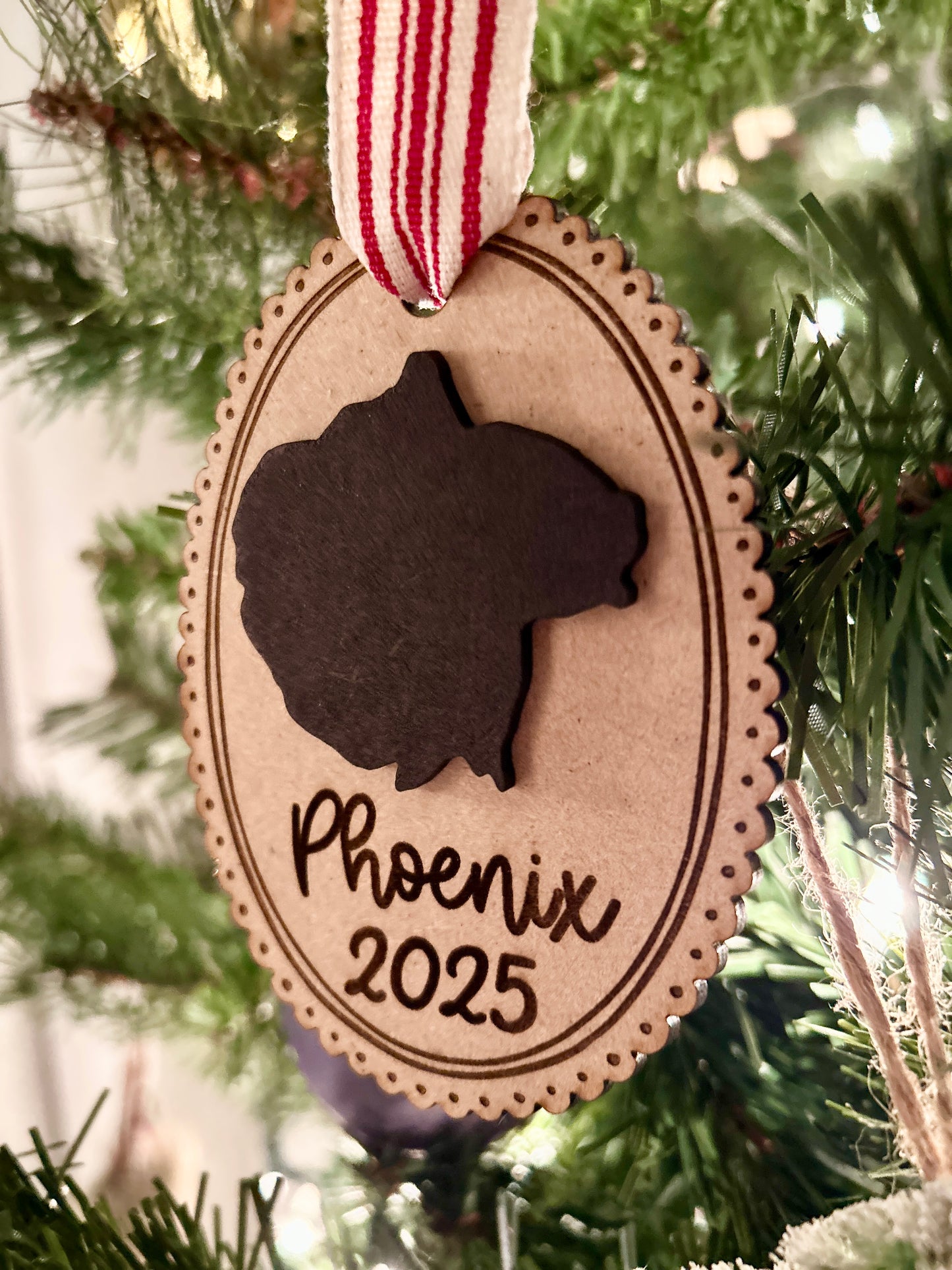 Handmade Wooden Silhouette Ornament