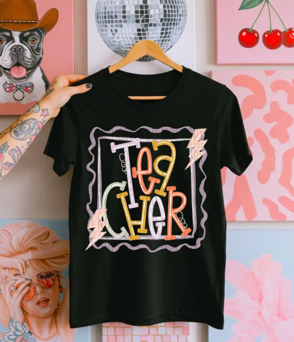 Teacher doodle stamp tee/tank