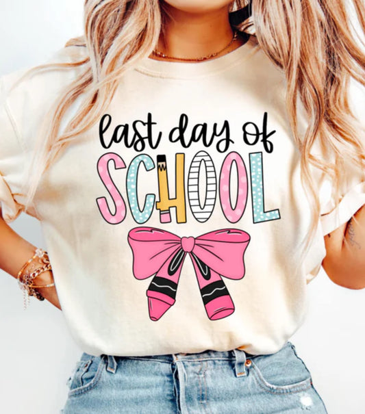 last day of school bow tee/sweatshirt