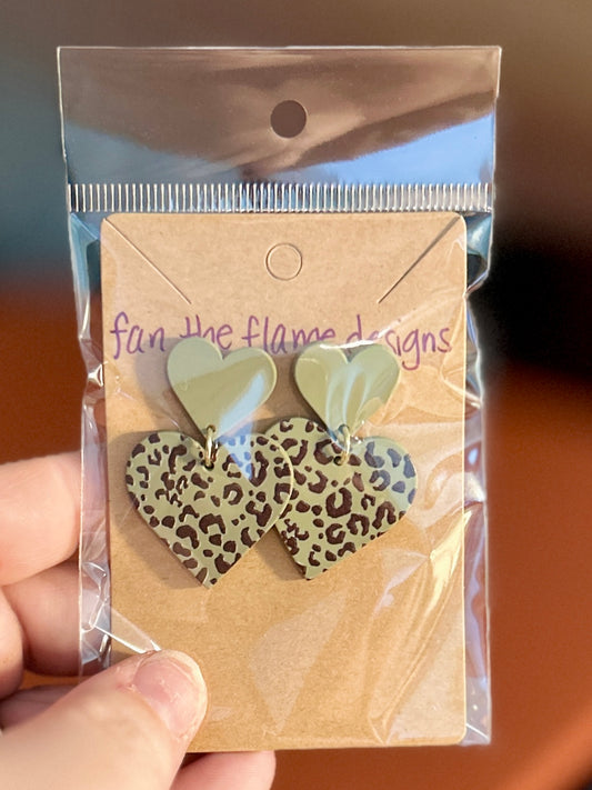 Handmade Clay Leopard Earrings