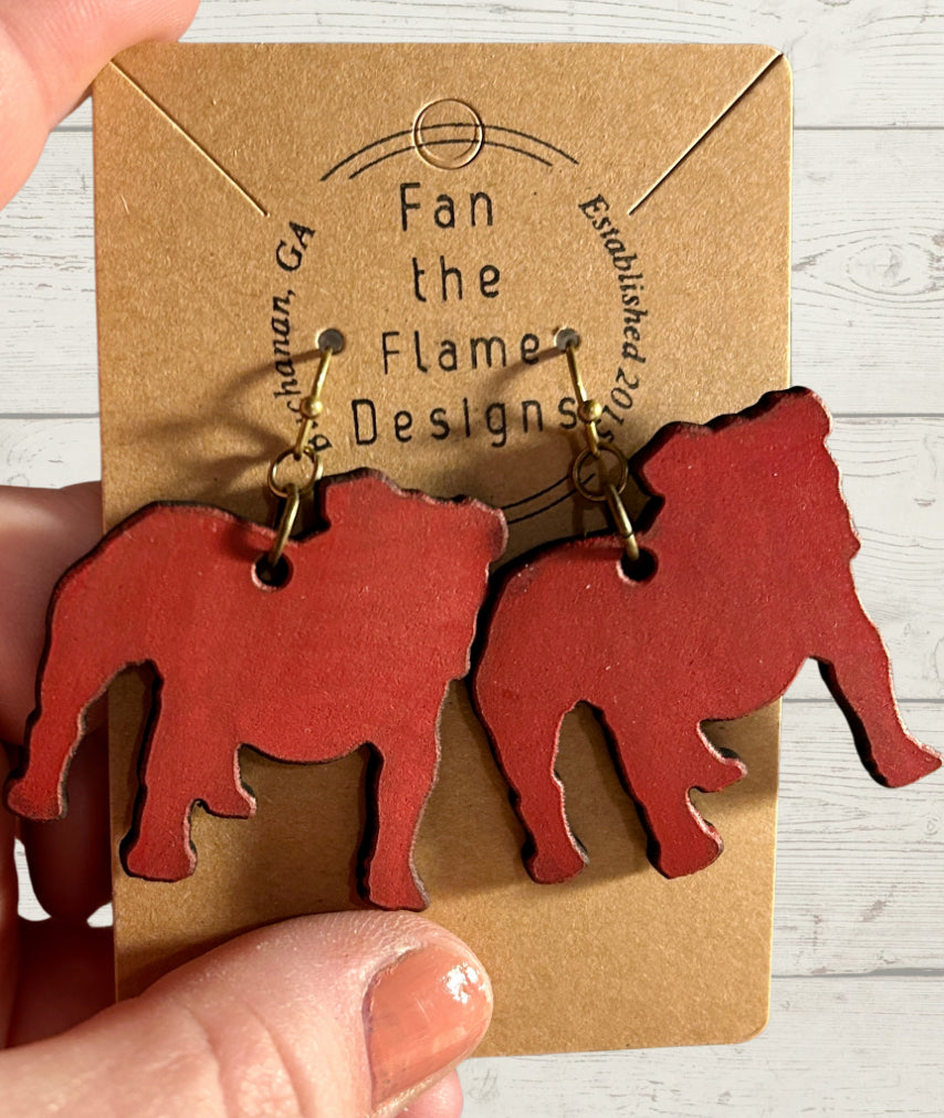 Red Dawgs Dangle Earrings