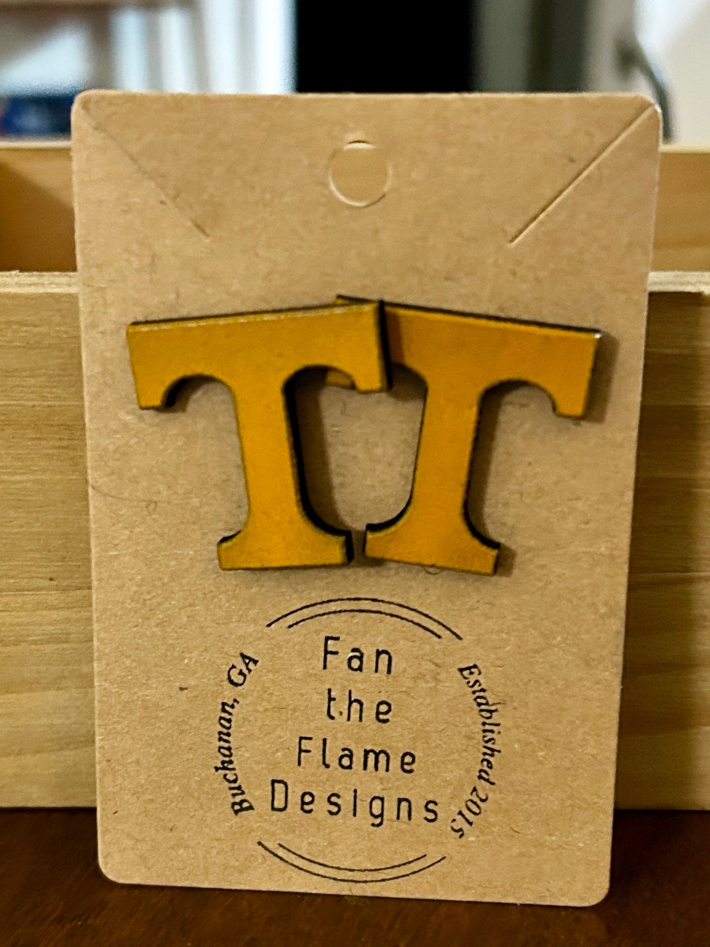Tennessee Wooden Stud Earrings