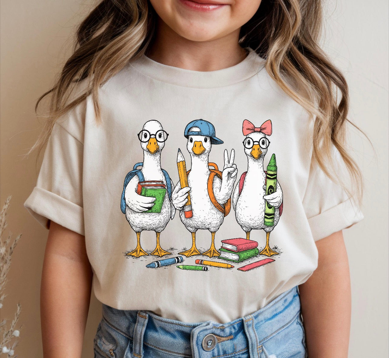 Back to school geese trio