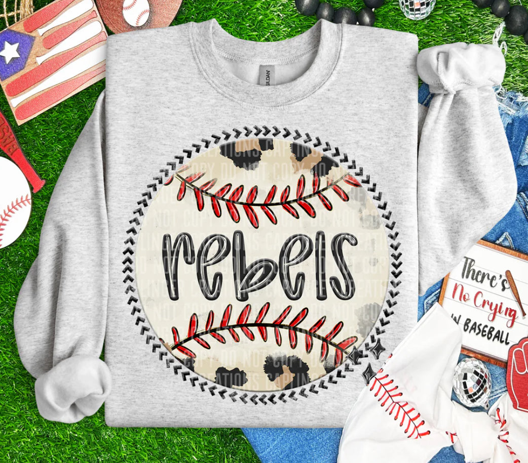 Rebels Baseball background tee/sweatshirt