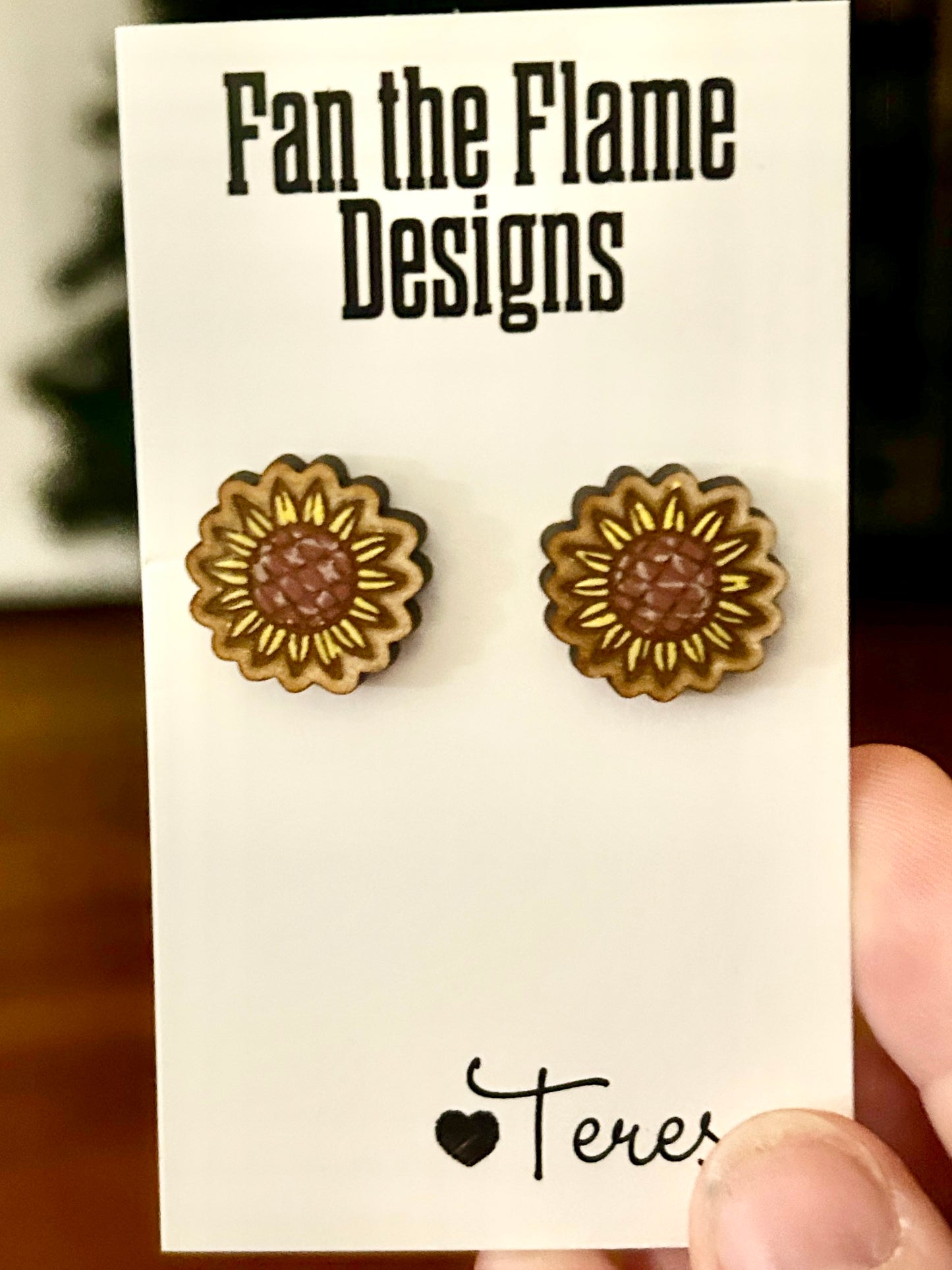 Sunflower Handmade Stud Earrings